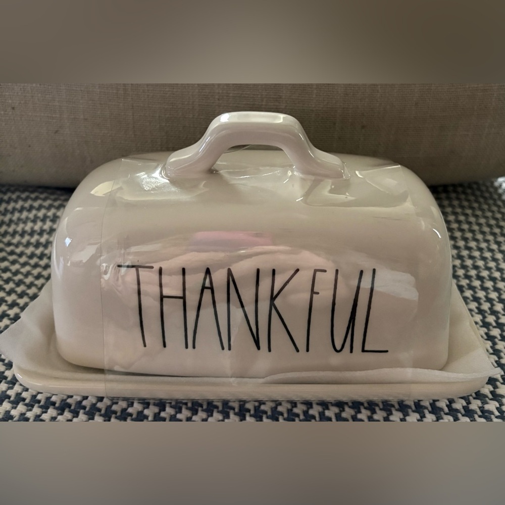 Rae Dunn Thankful Ceramic Butter Dish